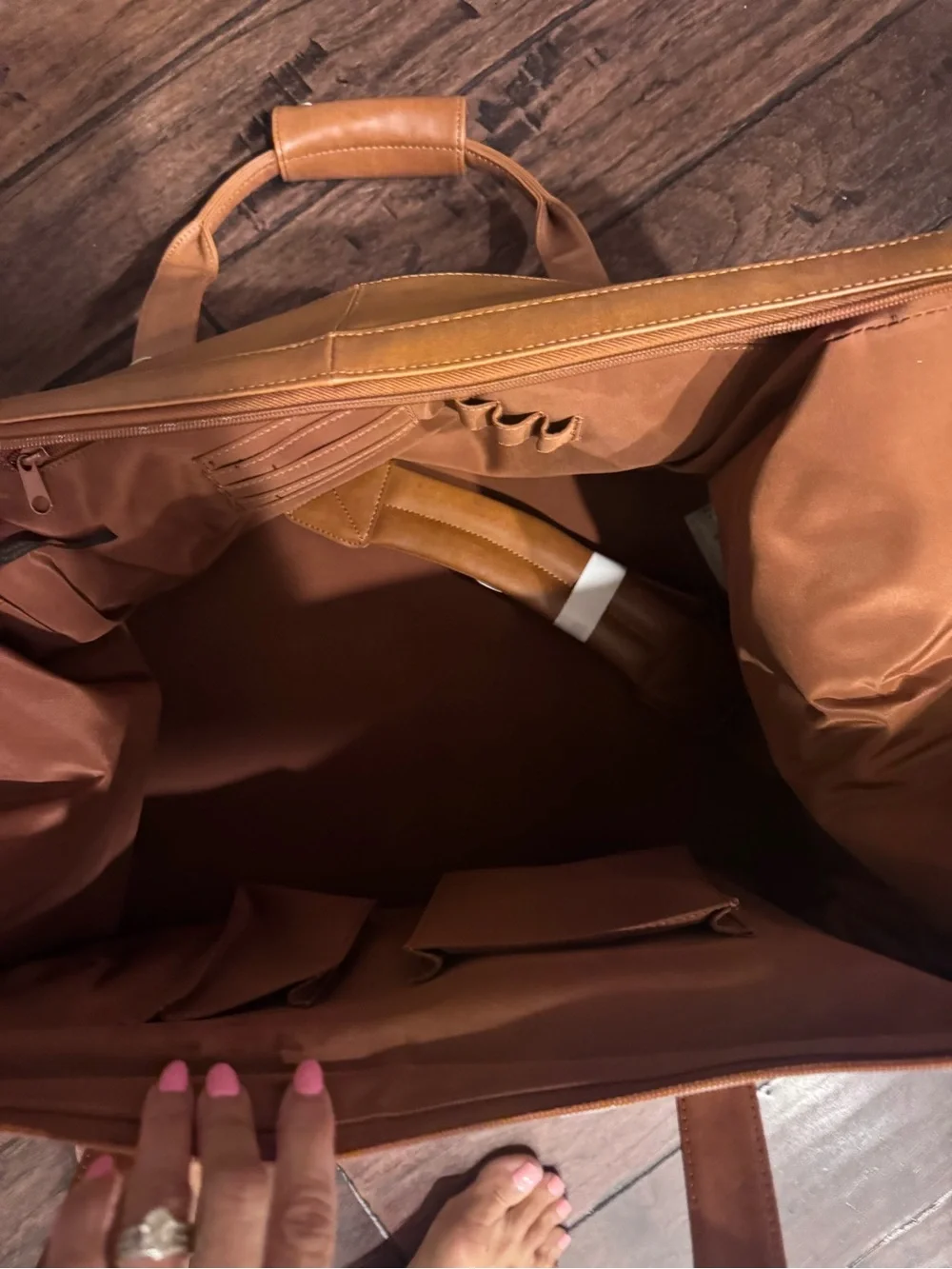 Genuine Cowhide Leather Men’s duffle bag- Tan